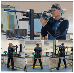 Olaf Mayr im Auflage Anschlag mit seiner Walther 500 itec E und seiner schwarzen Luftgewehr Auflage im Schützenheim Freischütz Geltendorf